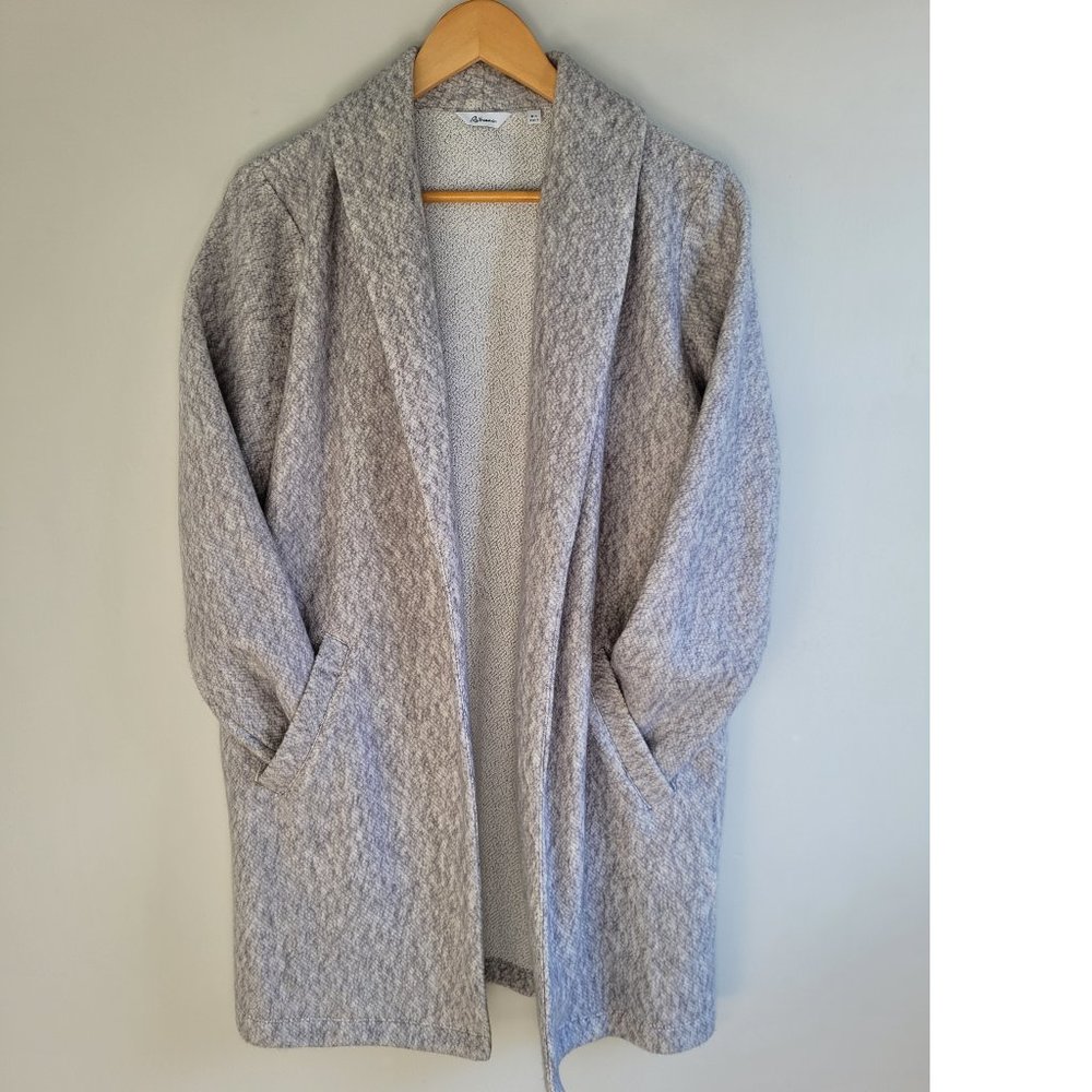 Boucle effect cardigan blazer with shawl collar and pockets